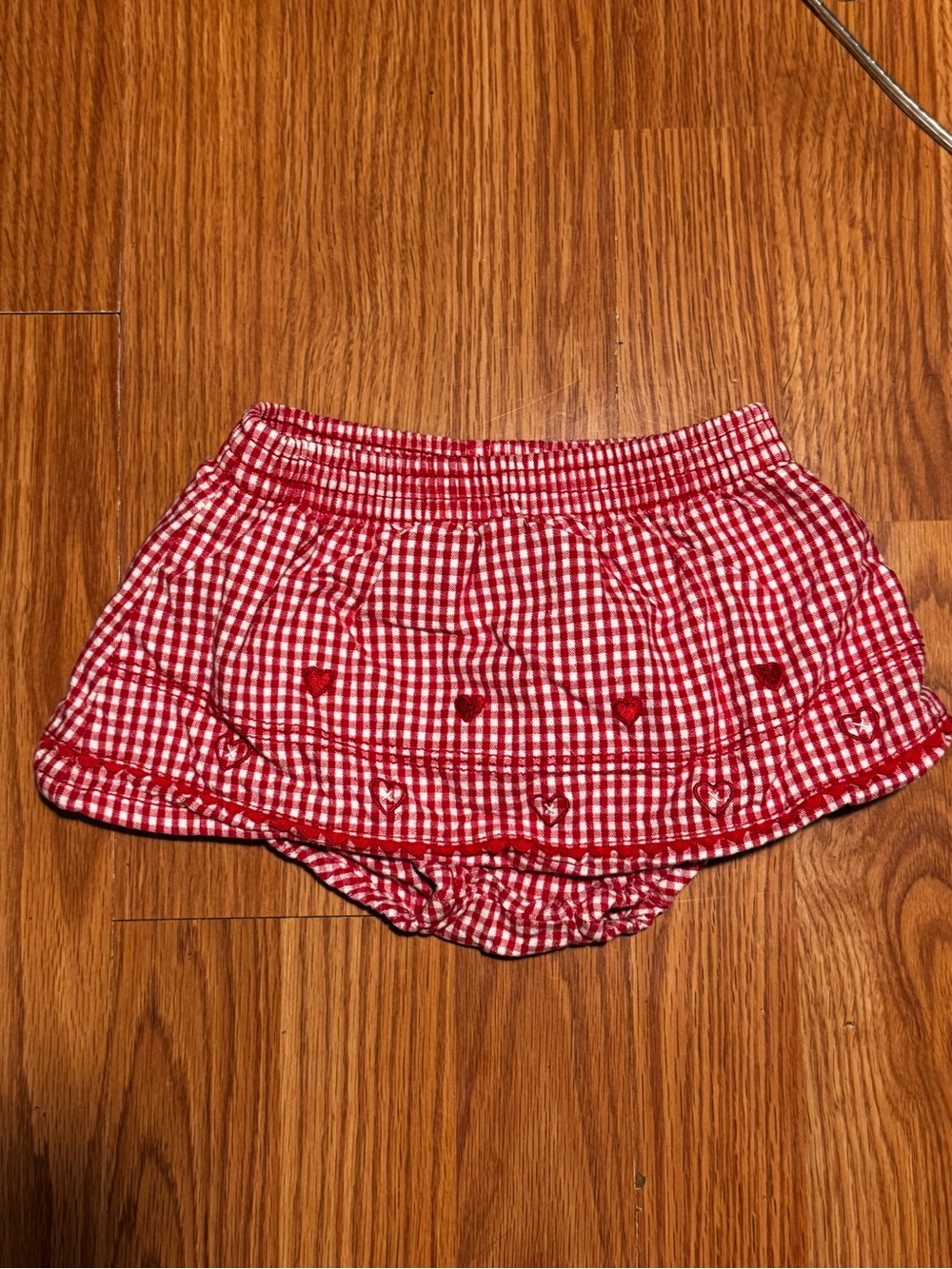 Faded Glory Red Gingham Heart Skort